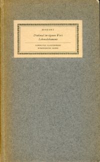 Mozart, Denkmal im eigenen Wort. (Umschlag)