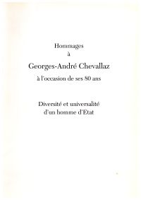 Hommages à Georges-André Chevallaz à l'occasion de ses 80 ans. (Umschlag)