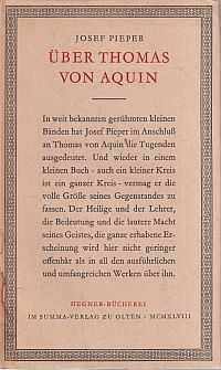 Pieper, Über Thomas von Aquin. (Umschlag)