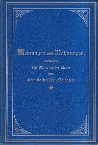 Wetzer, Meinungen und Mahnungen. (Umschlag)