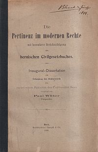 Wäber, Die Pertinenz im modernen Rechte. (Umschlag)
