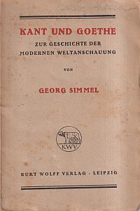 Simmel, Kant und Goethe. (Umschlag)
