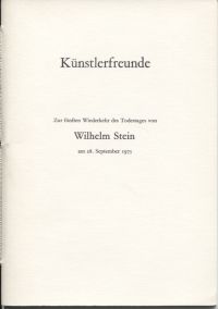 [Stein, Künstlerfreunde. (Umschlag)